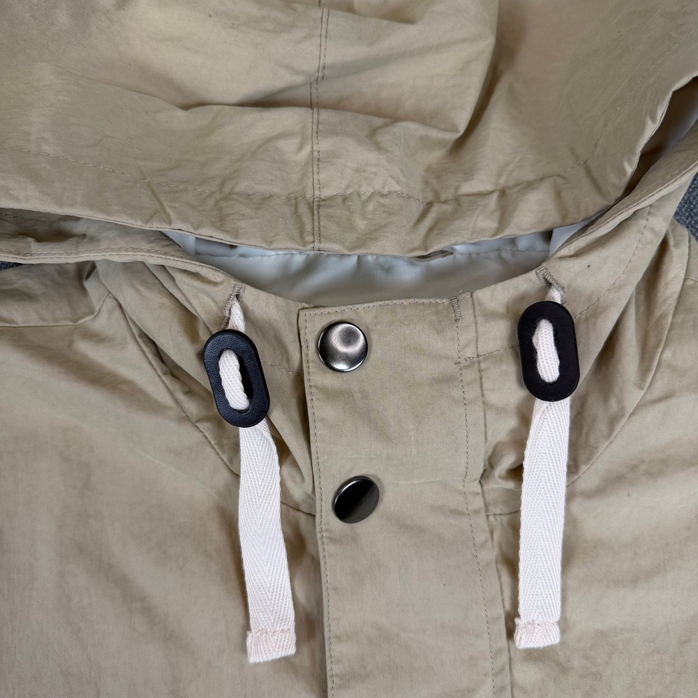 Free Assembly Mens Khaki Tan Hooded Windbreaker Jacket 2XL Recycled - Picture 3 of 9